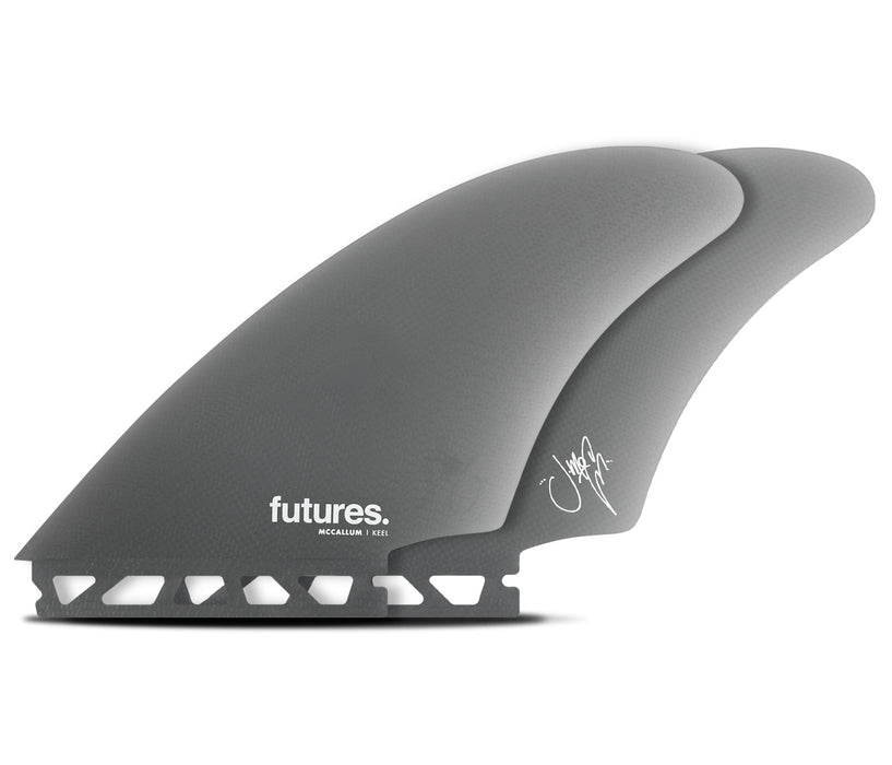 Futures MC Callum Keel Fiberglass Twin Fin Set-Smoke