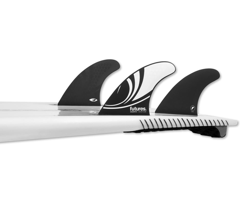 futures SHARP EYE LARGE フィン　新品 Futures Sharp Eye Honeycomb Tri Fin Set-Black/White-Large — REAL