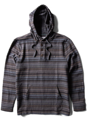 Vissla Descanso Hooded Popover L/S Shirt-Dark Gray