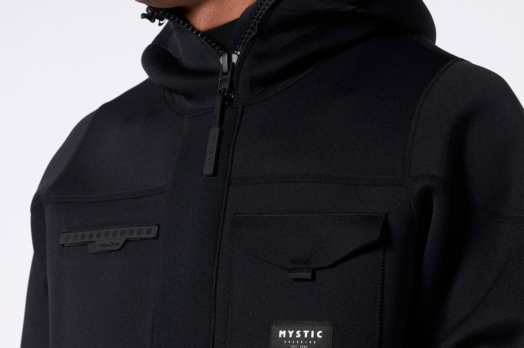 Mystic Vortex 3/2mm Jacket w/ Dry Pocket (Fidlock)-Black