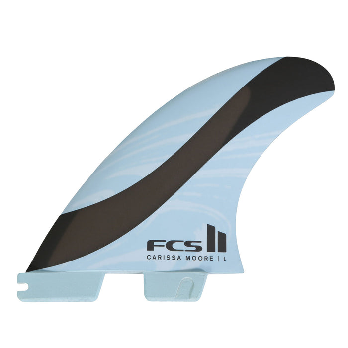 FCS II Carissa Moore PC Tri Fin Set-Blue/Black-Large