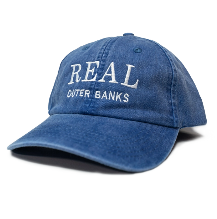 REAL Block Letters Embroidered Hat-Denim
