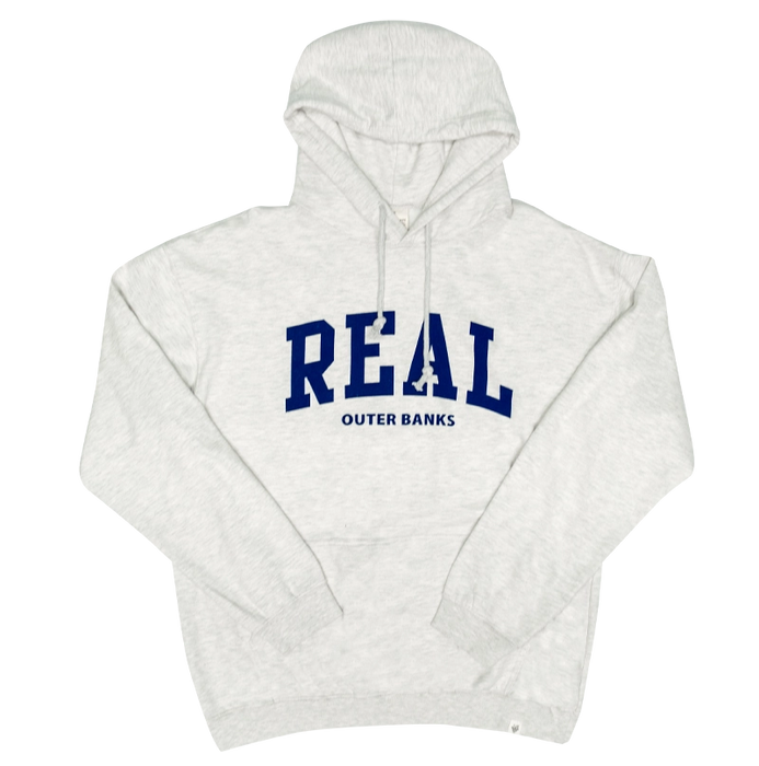REAL Block Letters Hooded Sweatshirt-Oatmeal