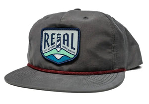 REAL Lighthouse Badge Hat-Charcoal/Burgundy