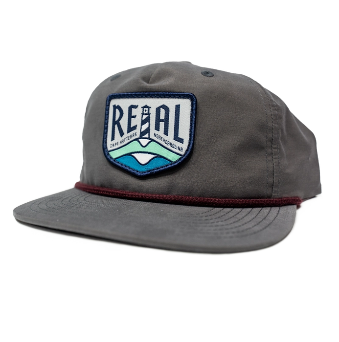 REAL Lighthouse Badge Hat-Charcoal/Burgundy