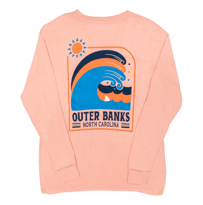 REAL On Repeat Waves L/S Tee-Dusty Coral