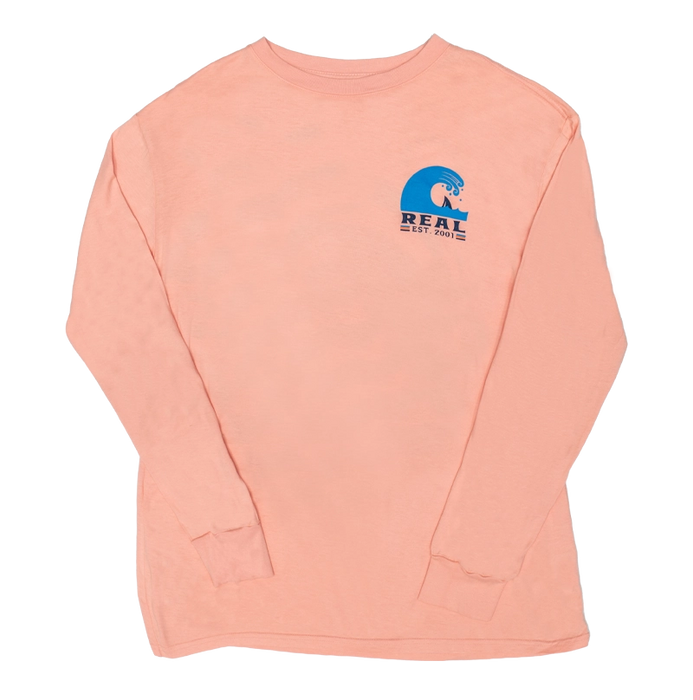 REAL On Repeat Waves L/S Tee-Dusty Coral