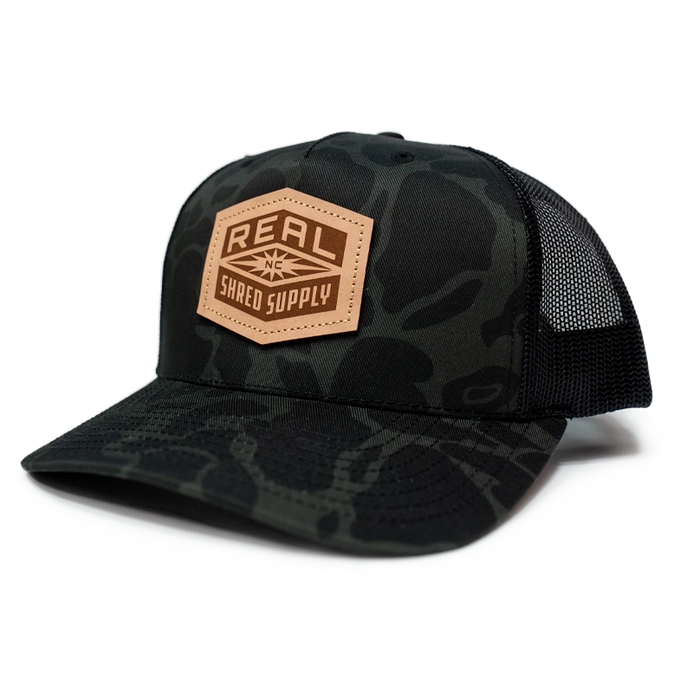 REAL Shred Supply Camo Hat-Sable Duck Camo/Black