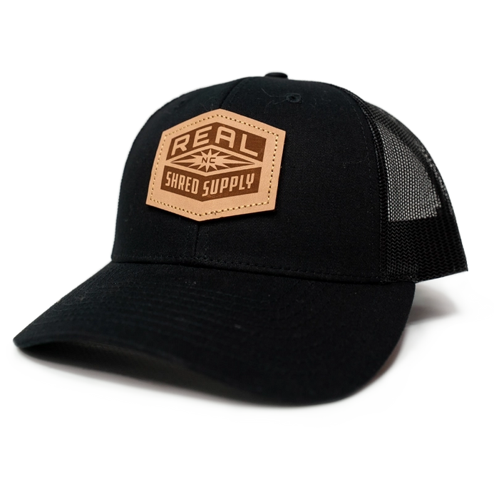 REAL Shred Supply Leather Badge Hat-Black