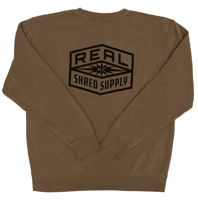 REAL Shred Supply Crew Sweatshirt-Pigment Clay