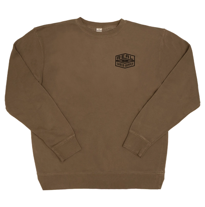 REAL Shred Supply Crew Sweatshirt-Pigment Clay