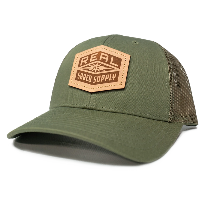 REAL Shred Supply Leather Badge Hat-Loden
