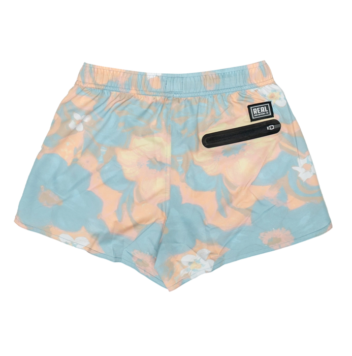 REAL Wmn's Repeater Print Volley Shorts-Aqua