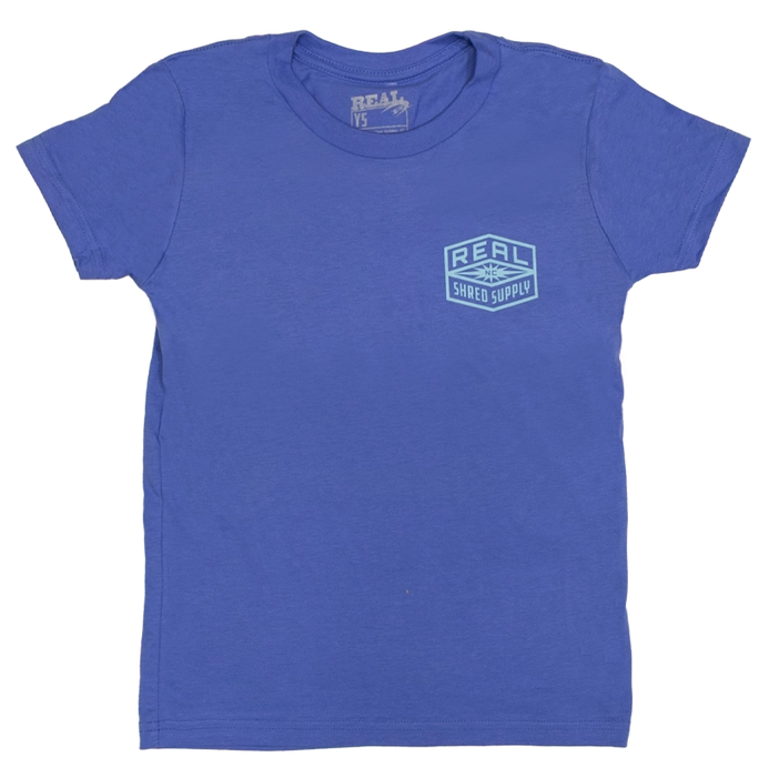 REAL Toddler Shred Supply Tee-Heather Columbia Blue