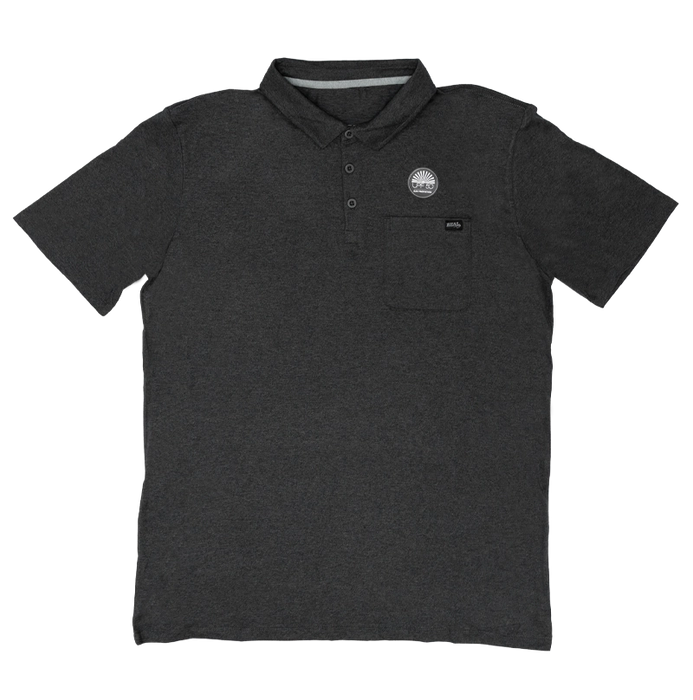 REAL Pebble Polo Shirt-Heather Charcoal