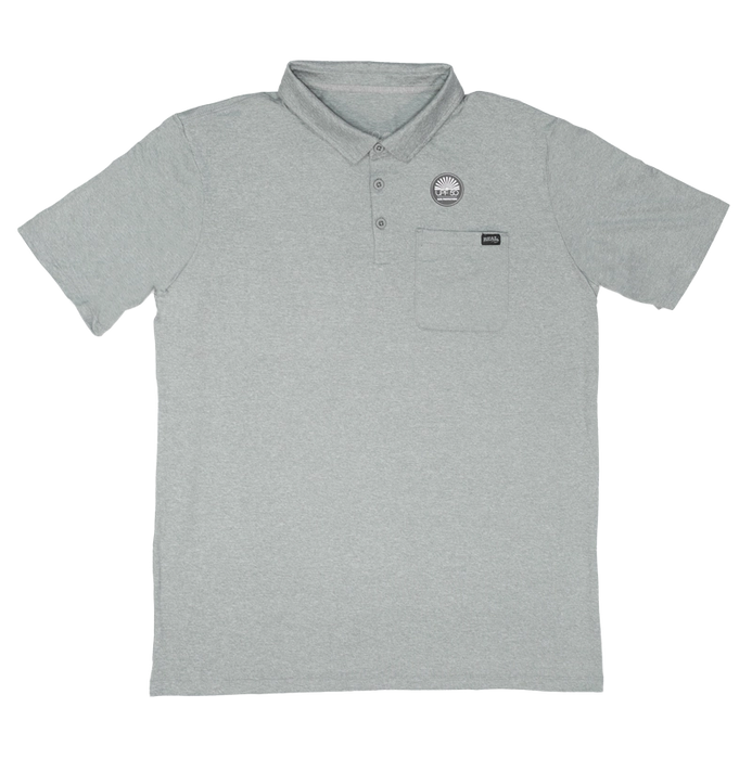 REAL Pebble Polo Shirt-Heather Grey