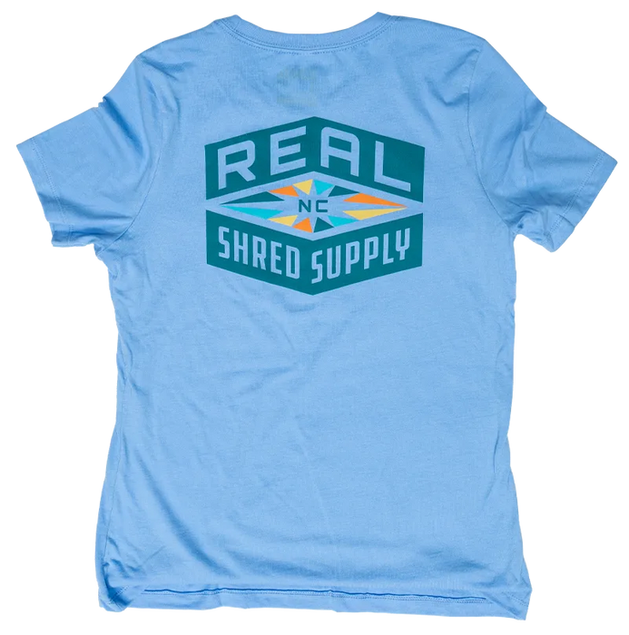 REAL Wmn's Shred Supply Tee-Carolina Blue