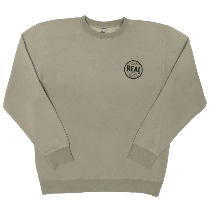 REAL Outer Banks Map Crew Sweatshirt-Cement
