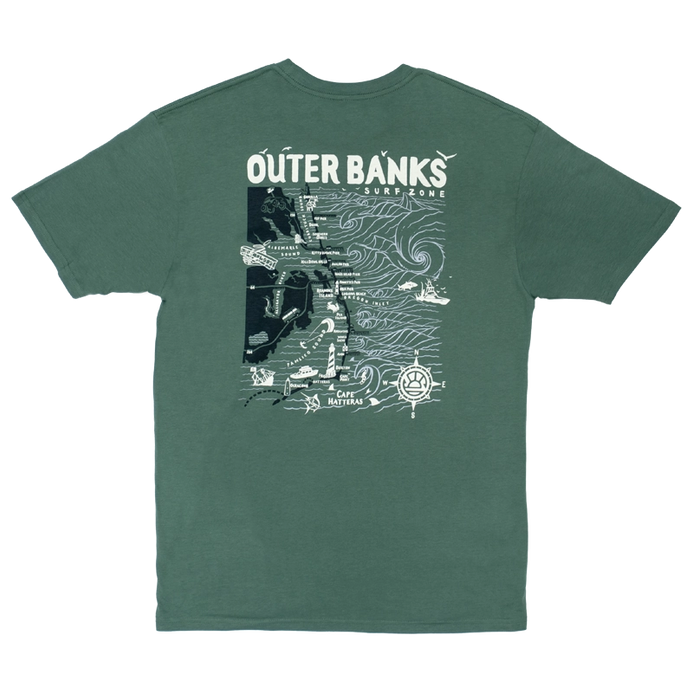 REAL Outer Banks Map Tee-Pine