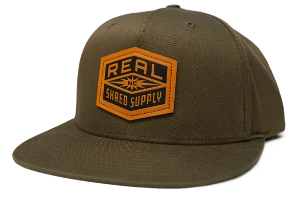 REAL Shred Supply Leather Patch Hat-Dark Loden