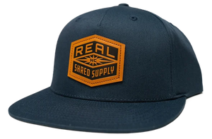 REAL Shred Supply Leather Patch Hat-Navy