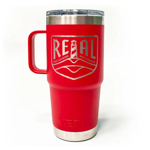 REAL x YETI Rambler 20 oz Travel Mug-Rescue Red
