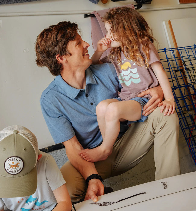 Free Fly Bamboo Flex Polo II Shirt-Heather Deepwater