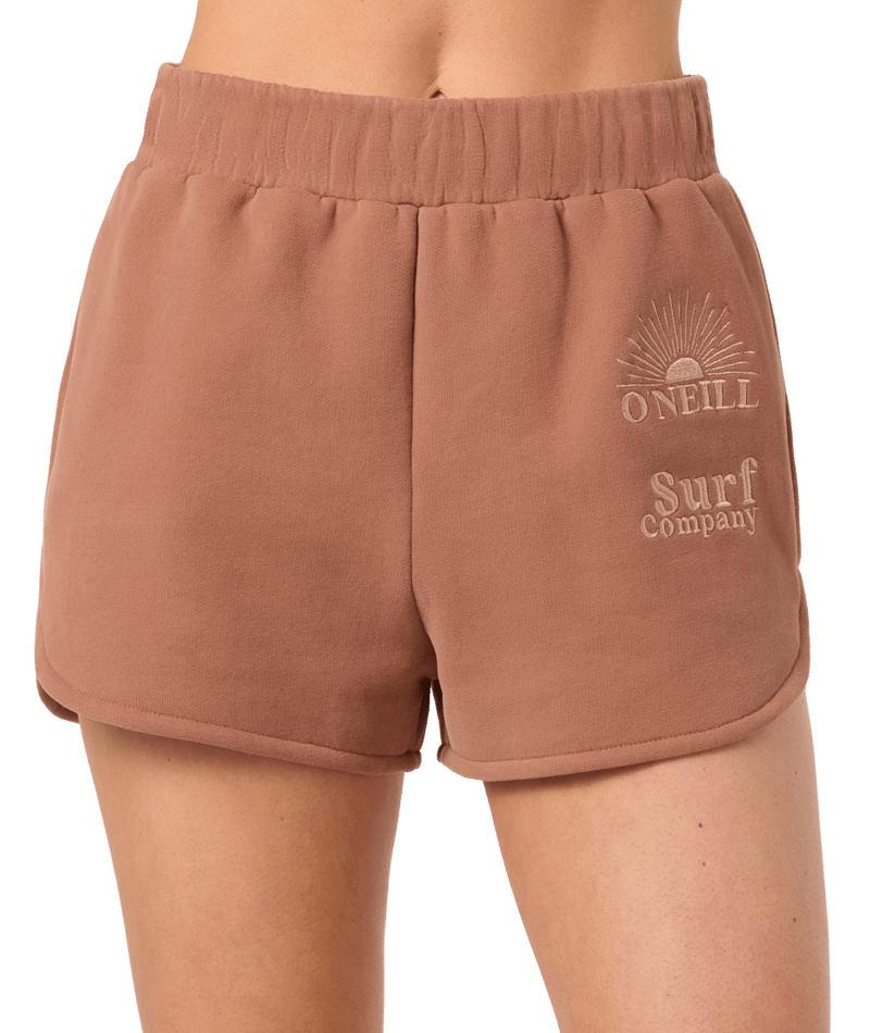 O'Neill Chore Break Scallop Fleece Shorts-Carob Brown — REAL