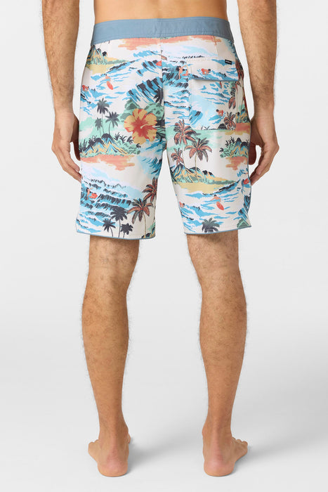 O'Neill Hyperfreak Mysto Scallop 19 Boardshorts-Cream