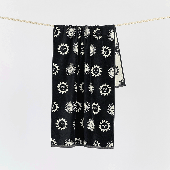 Slowtide Sunburn Premium Woven Towel-Black