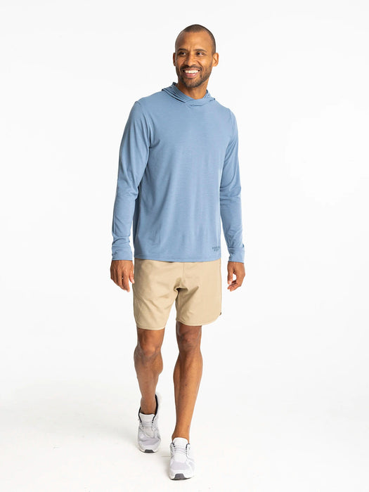 Free Fly Elevate Lightweight Hooded L/S Shirt-Bluestone