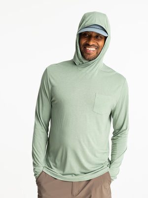 Free Fly Bamboo Lightweight Hooded L/S Shirt-Palm Green