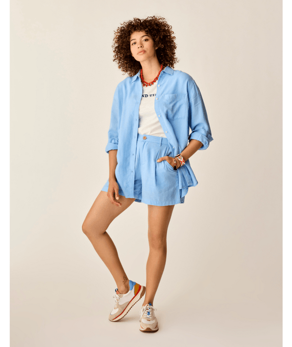 Carve Designs Taylor Linen Tunic-Sky Blue Chambray