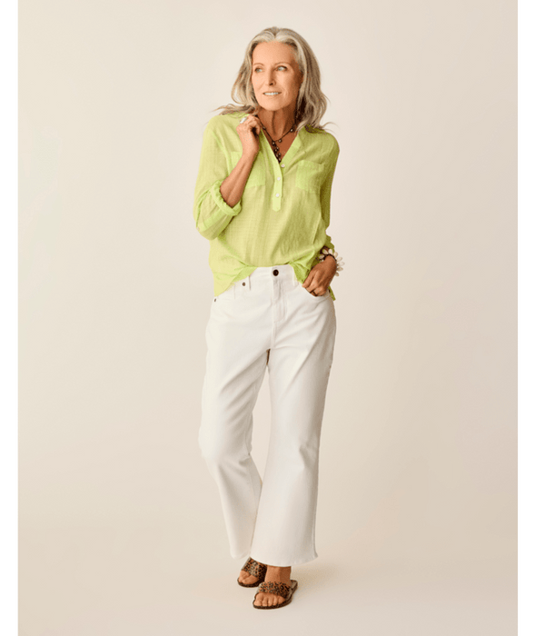 Carve Designs Dylan Textured L/S Shirt-Limeade