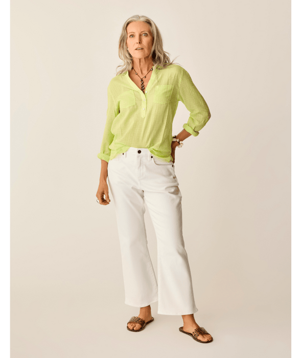 Carve Designs Dylan Textured L/S Shirt-Limeade