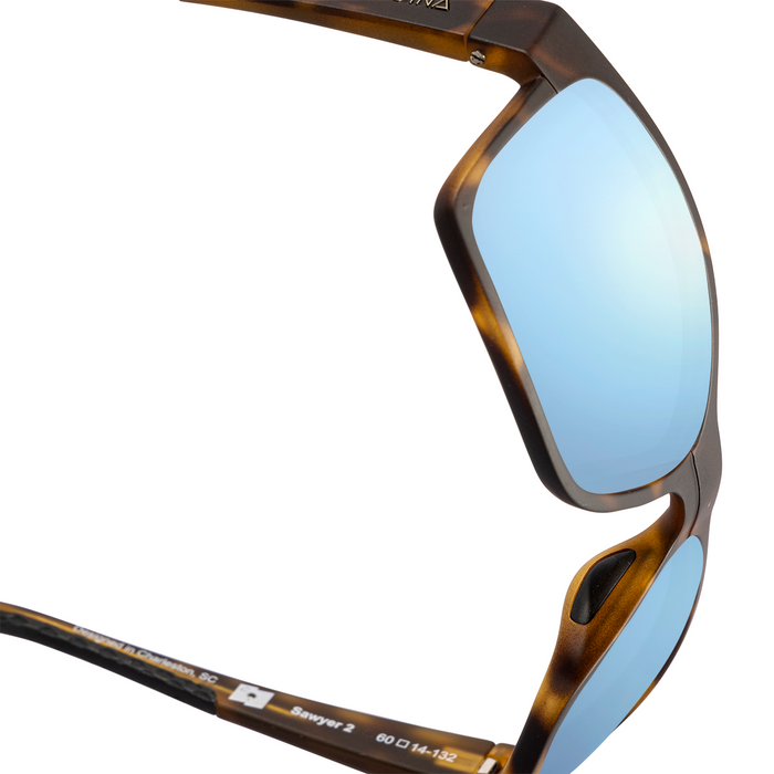 Cordina Sawyer 2 Glass Sunglasses-Matte Tort/Blue Mirror Polar