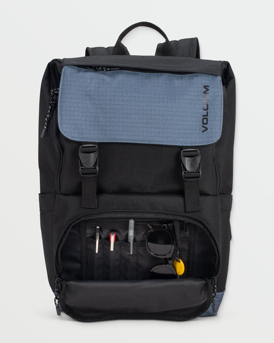 Volcom Charter Fold Over Backpack-Storm Blue