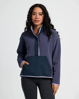 Free Fly Gridback Fleece Snap Pullover Sweatshirt-Dusk