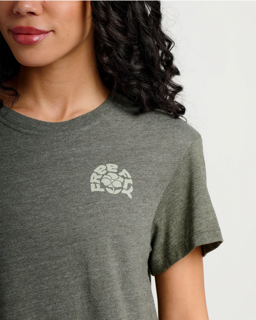 Free Fly Poppy Tee-Heather Dark Forest — REAL Watersports