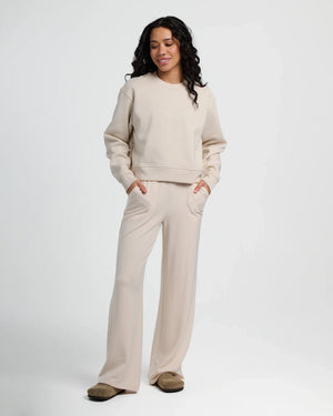 Free Fly Bamboo Lightweight Fleece Wide Pants-Stone
