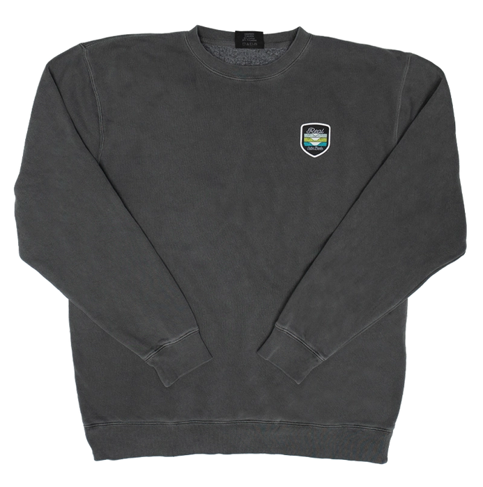 REAL Set Shield Waves Woven Crew Sweatshirt-Smoke