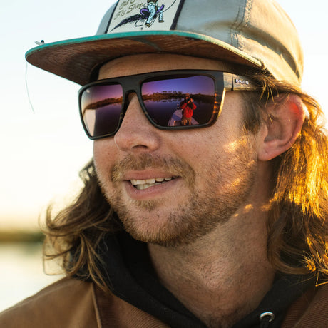 Bajio Zapata Sunglasses-Black Matte/Blue Mirror Glass