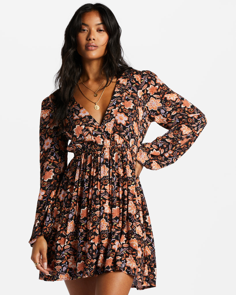 Billabong Sweetest Dream Dress-Black Pebble Billabong Sweetest Dream Dress-Black Pebble