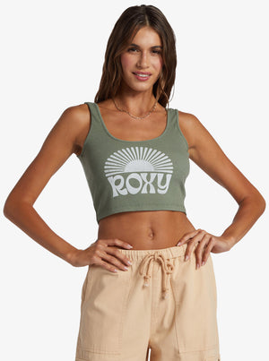 Roxy Rise And Shine Dive In Tank-Agave Green