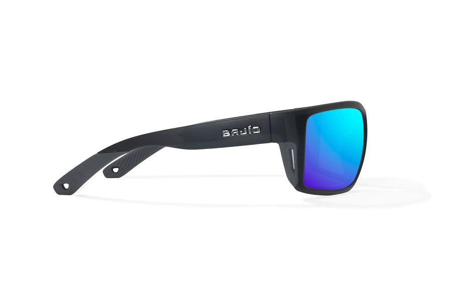 Bajio Bales Beach Sunglasses-Black Matte/Blue Mirror Glass