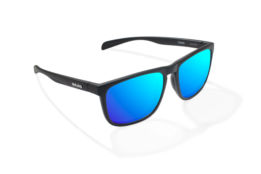 Bajio Calda Sunglasses-Black Matte/Blue Mirror Glass