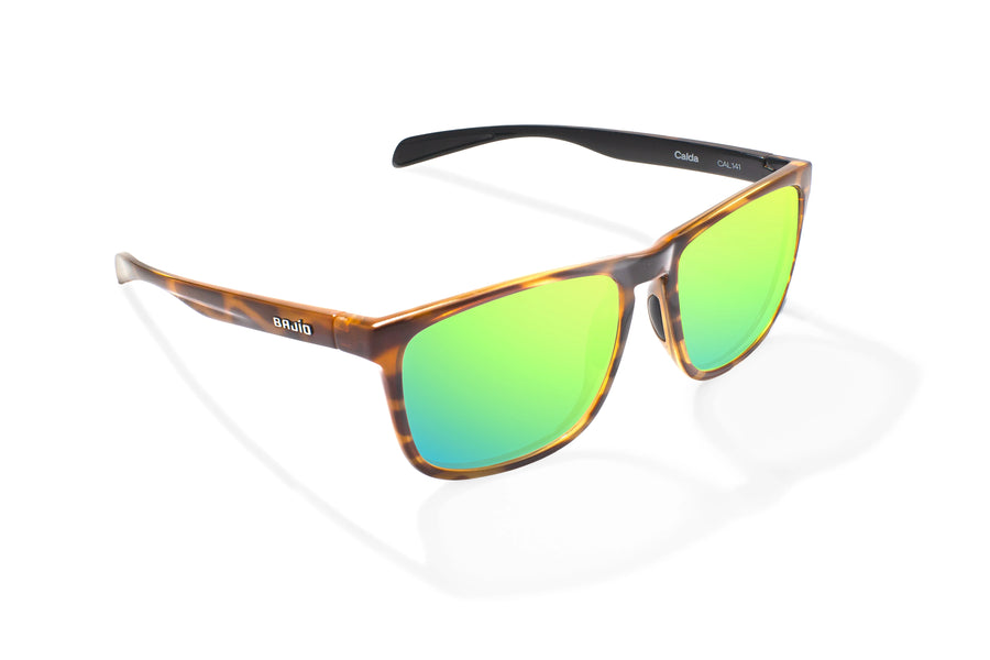 Bajio Calda Sunglasses-Brown Tort Gloss/Green Mirror Glass