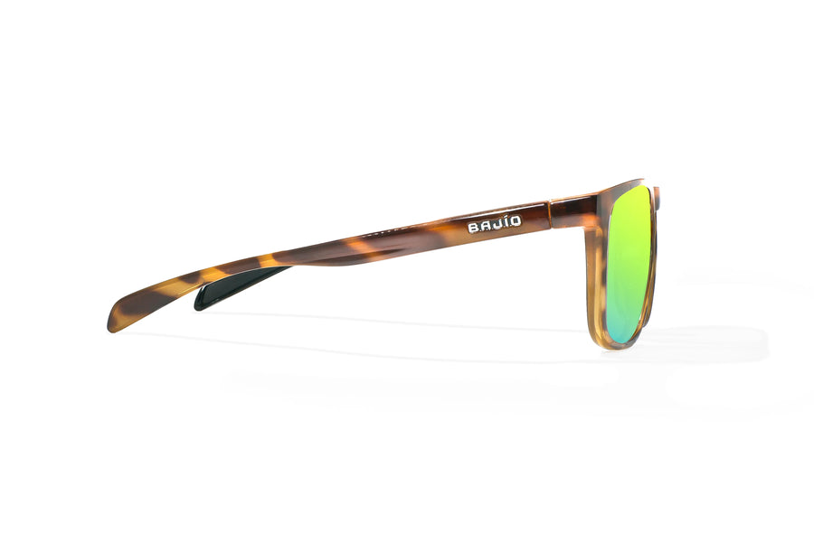 Bajio Calda Sunglasses-Brown Tort Gloss/Green Mirror Glass