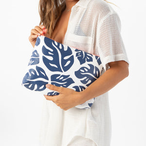 Aloha Collection Mid Laule'a Pouch-Navy