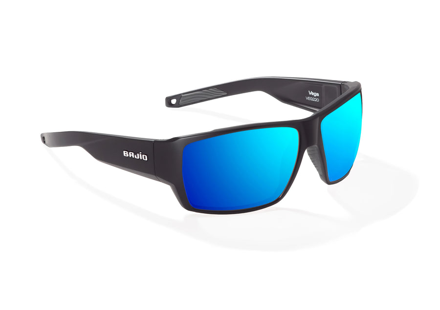 Bajio Vega Sunglasses-Black Matte/Blue Mirror Glass